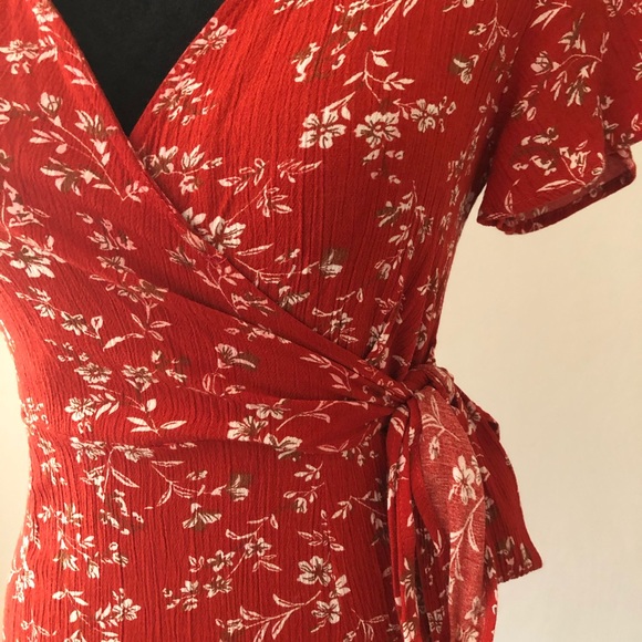 Red floral trendy summer dress - Picture 7 of 9